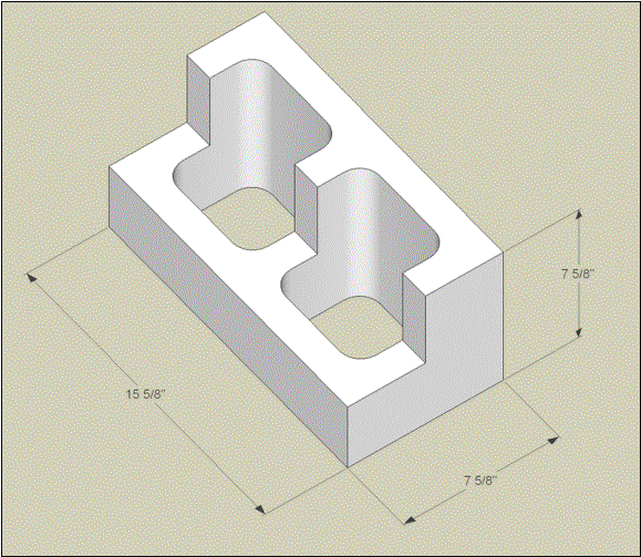 Concrete Masonry Unit CMU-8x8x16 Standard (2-cell)