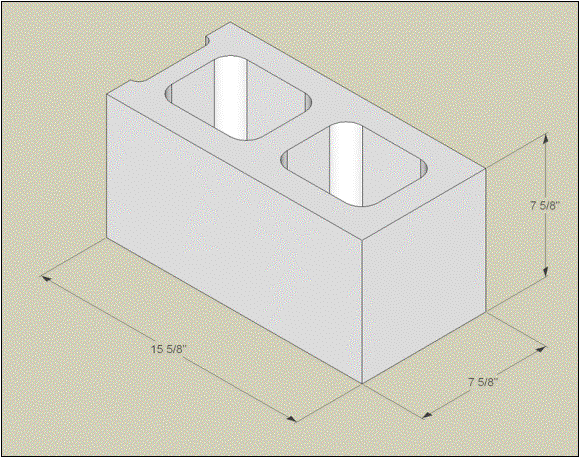 Concrete Masonry Unit CMU-8x8x16 Standard (2-cell)