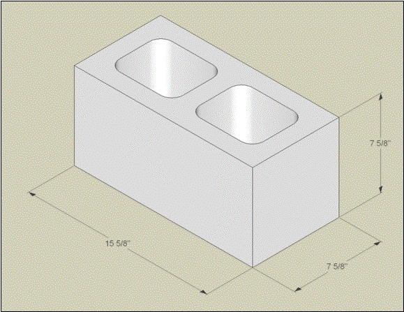 Concrete Masonry Unit CMU-8x8x16 Standard (2-cell)
